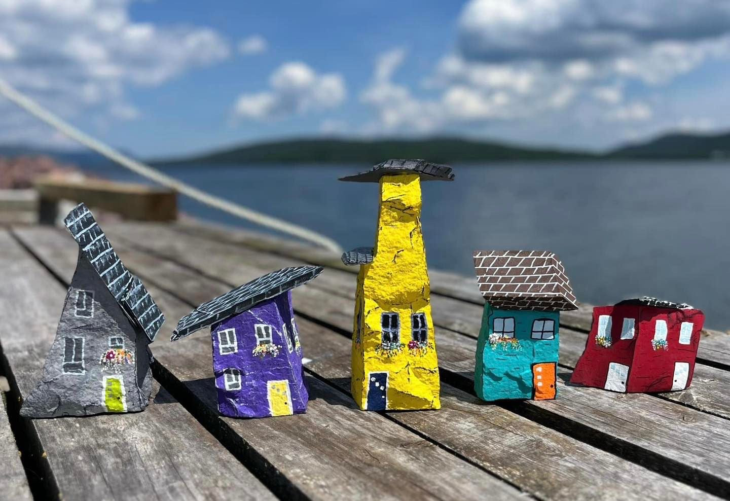 Hand painted Rowhouse Rock