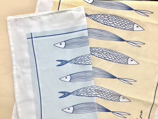 Fish Linen Blend Tea Towel