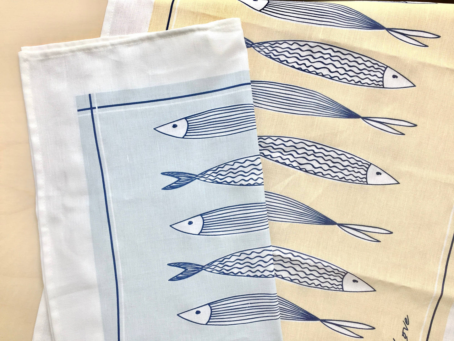 Fish Linen Blend Tea Towel