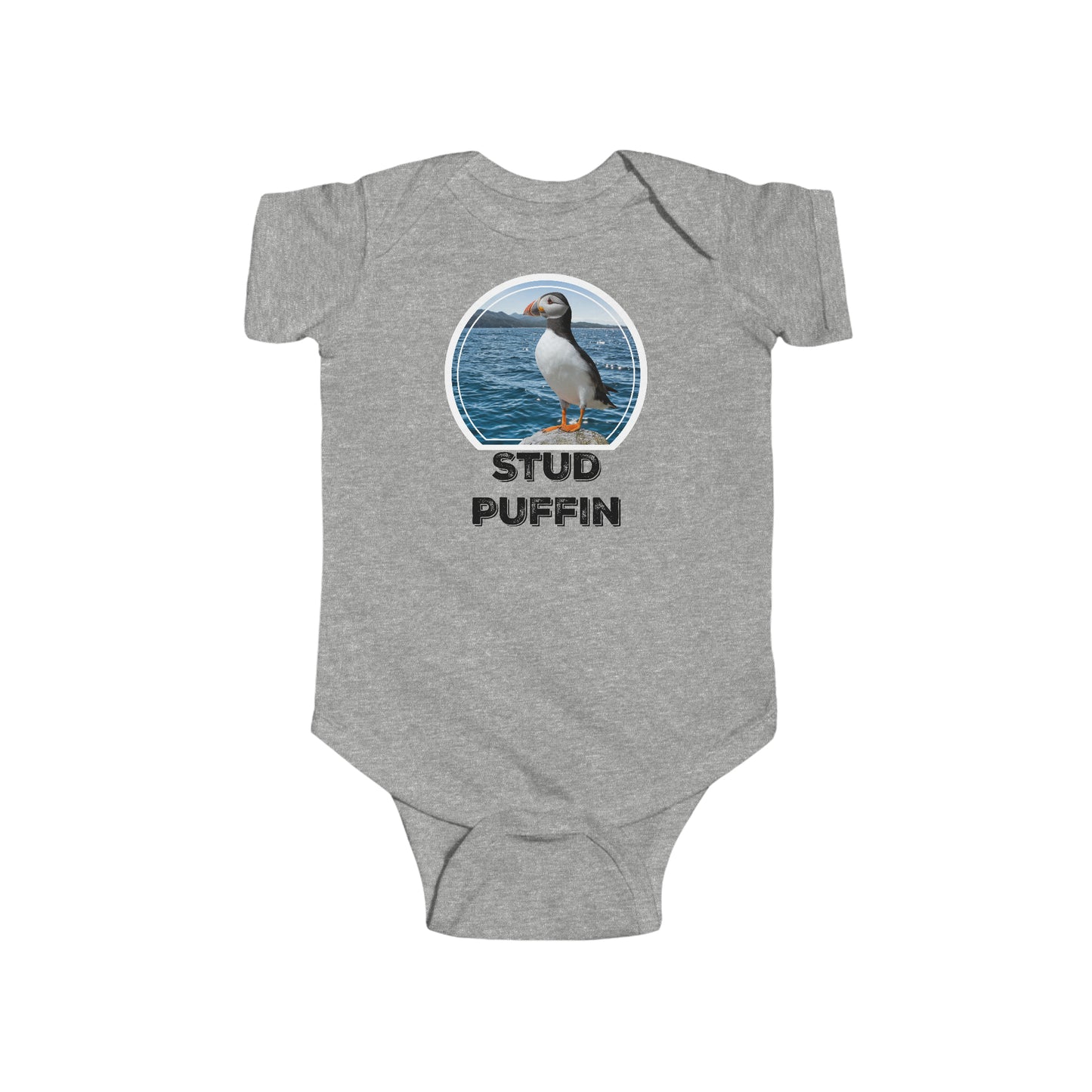 Stud Puffin Baby Bodysuit Onesie NB-18m 7 Colors P02