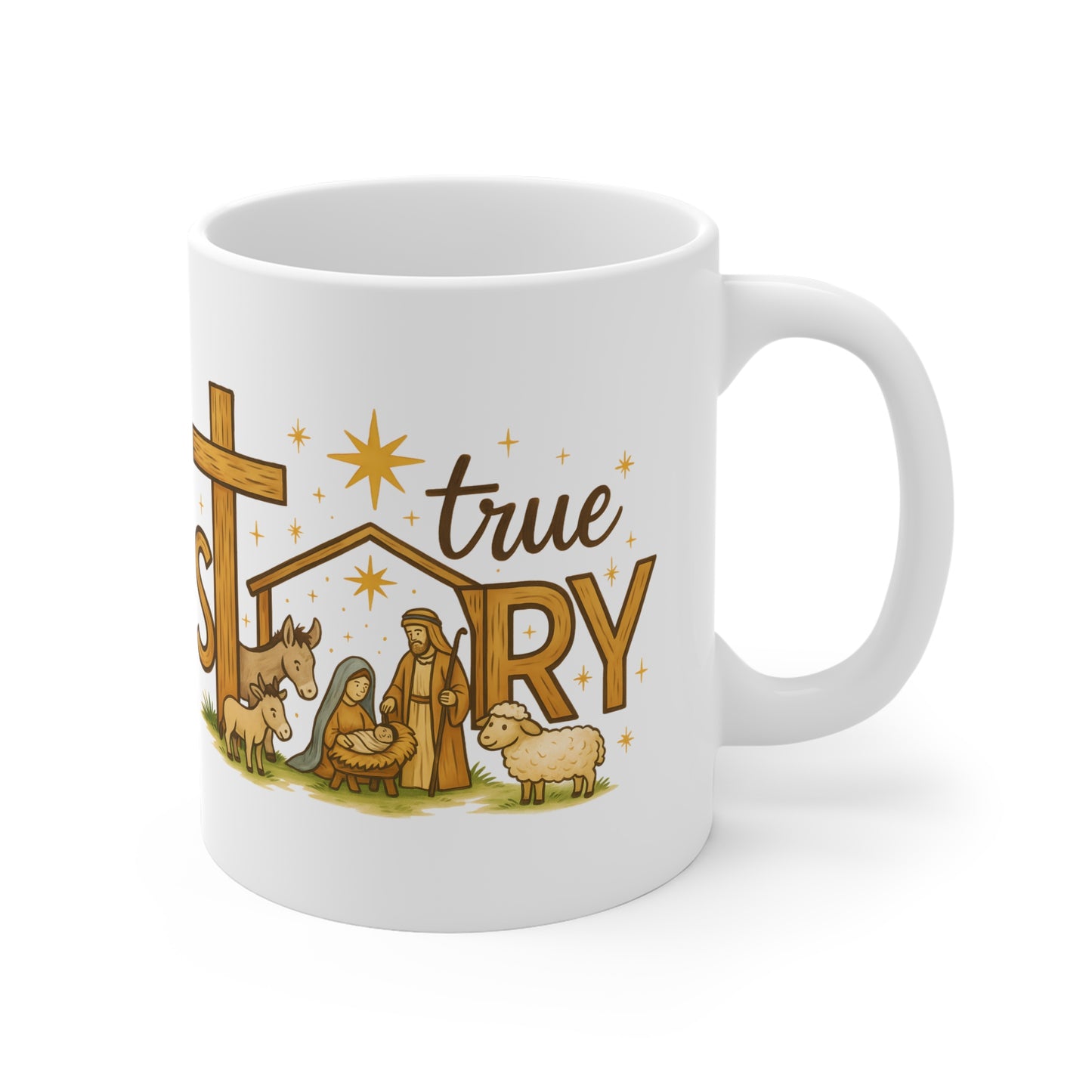True Story Nativity Ceramic Mug 11 oz