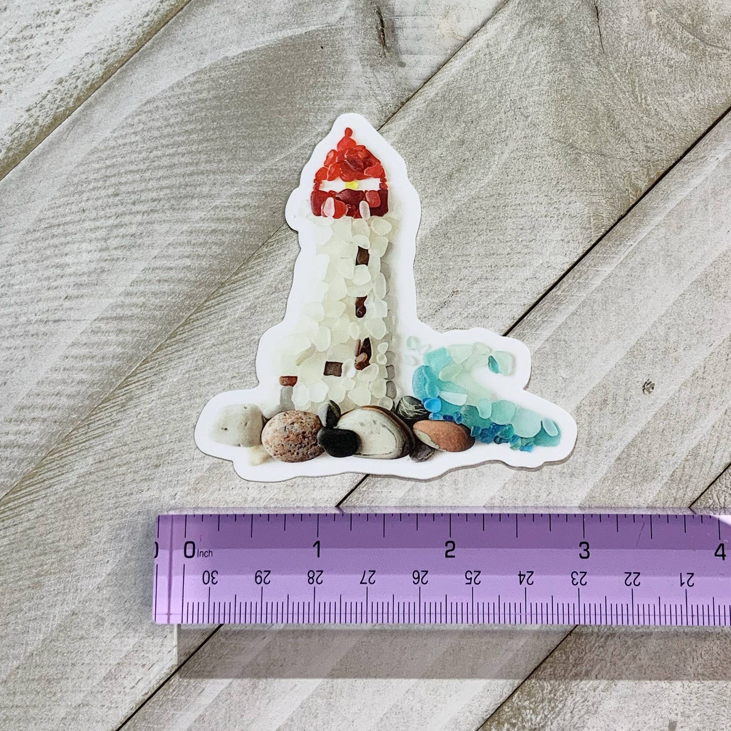 Waterproof Sticker, Sea Glass Lighthouse, Vinyl Sticker