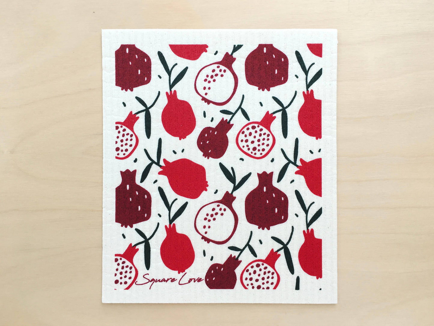 Pomegranate Christmas Gift Duo | 1 Tea Towel + 1 Sponge Cloth