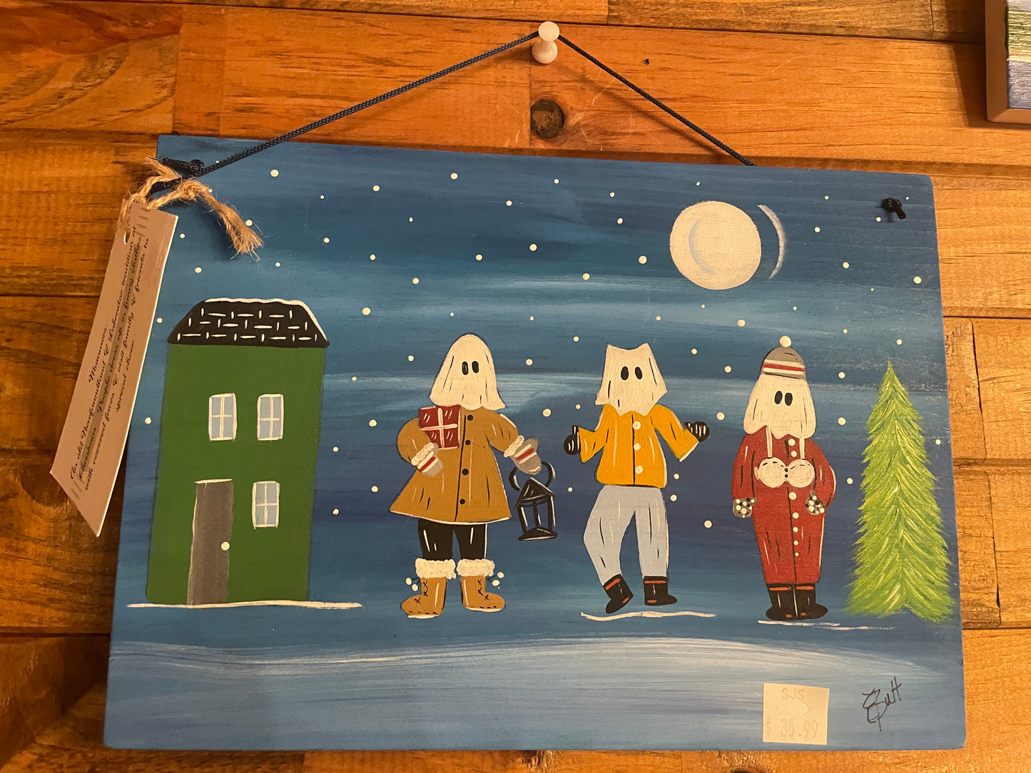 Whimsical Rowhouse and Mummer Wall Hangings - Handmade!