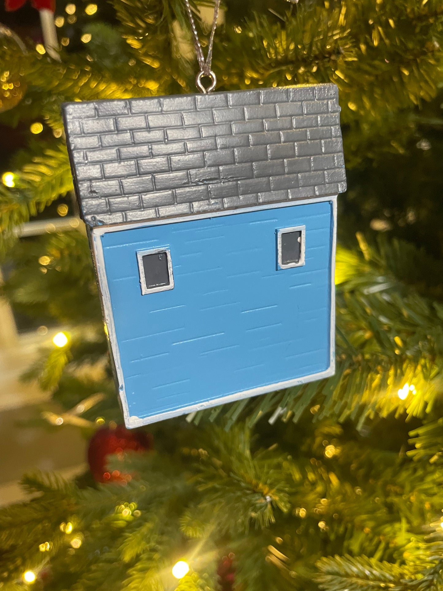 Saltbox House Ornament - Blue