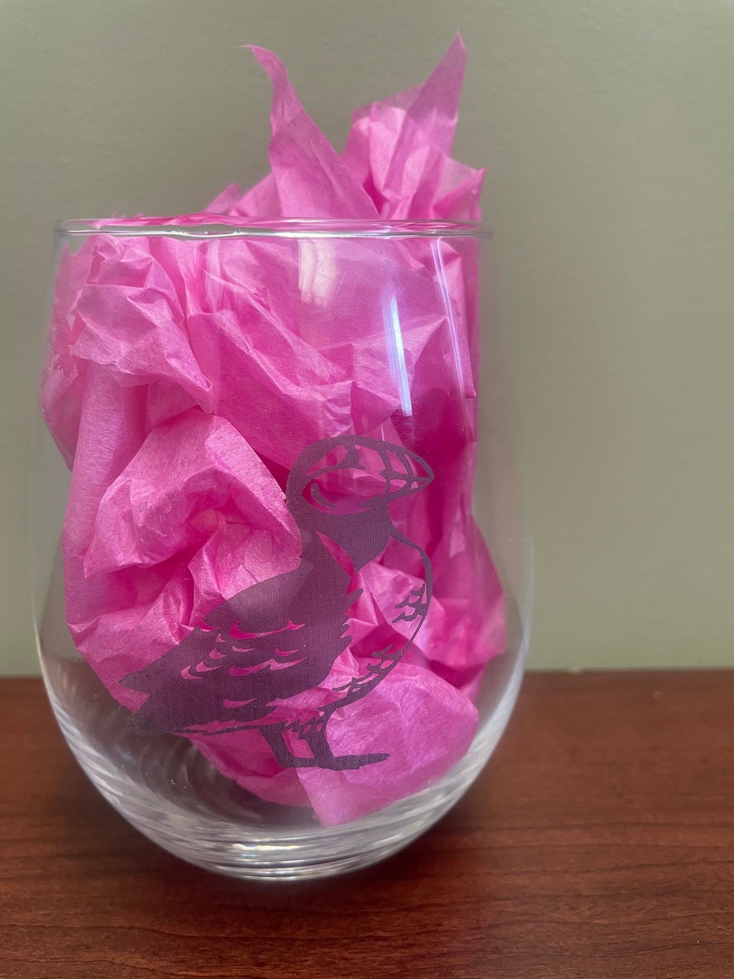 Some Day on Clothes PUFFIN Wine Glass