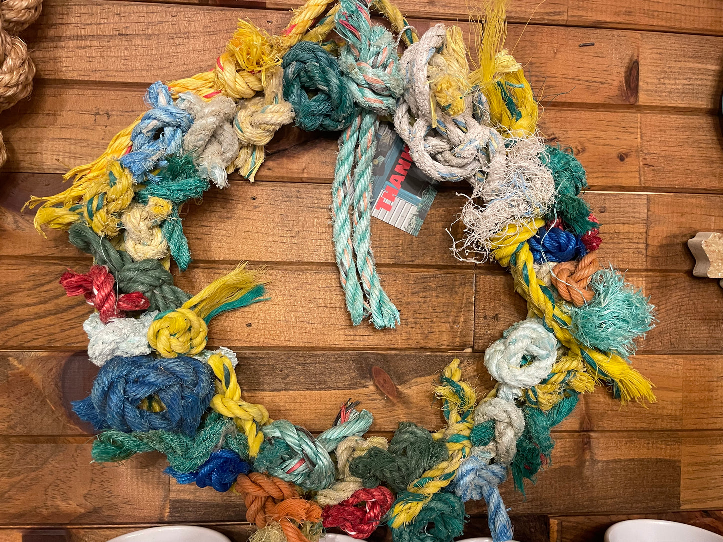 Recycled Fishing Rope Knot Wreath