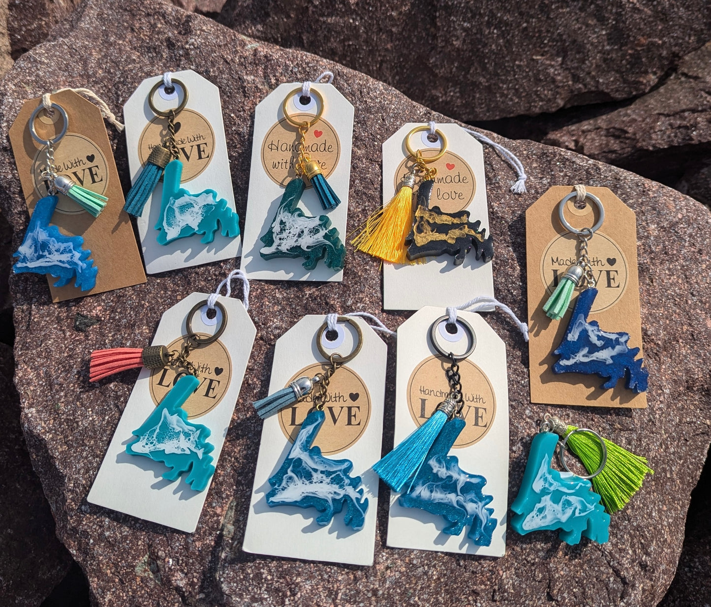 Beach Resin NL Phrase Keychain