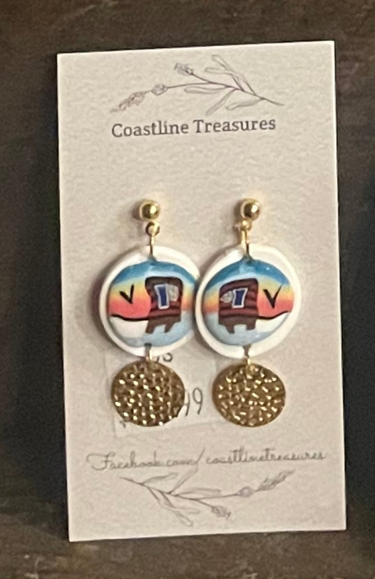 Handmade Clay Fishing Stage Dangle Earrings