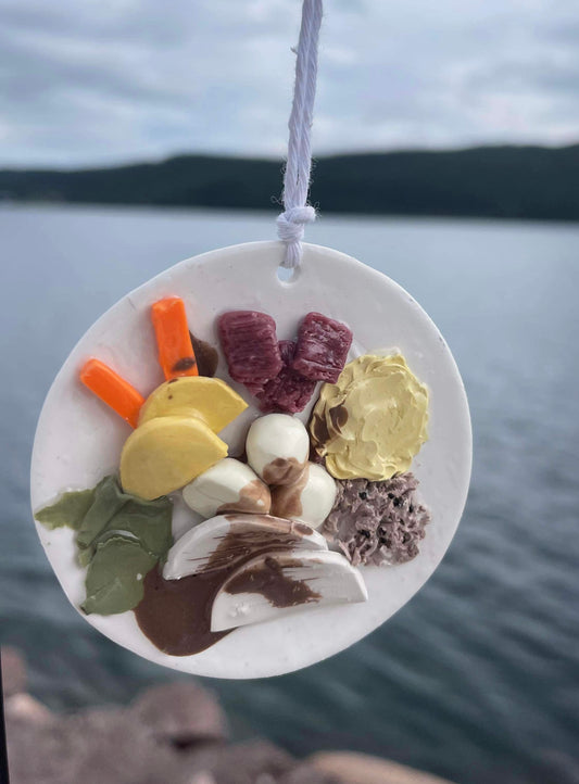 Newfoundland Jiggs Dinner clay ornament