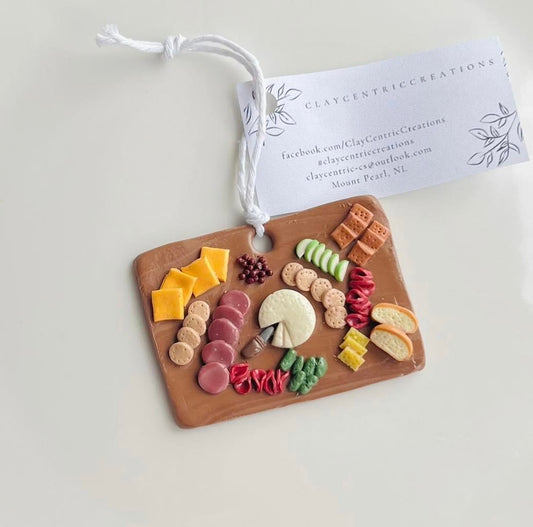Handmade Charcuterie Board Clay Ornament