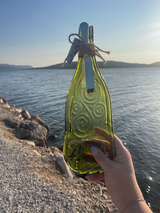 Kiln Fused Wine Bottle Cheese Spreader