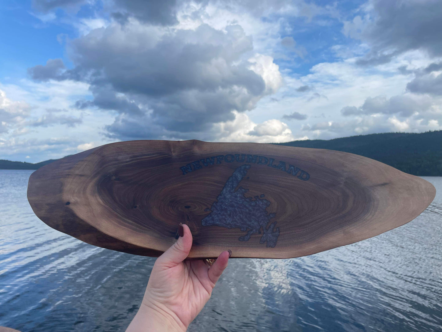 Handmade Charcuterie Board - Whale Tail & Newfoundland Map