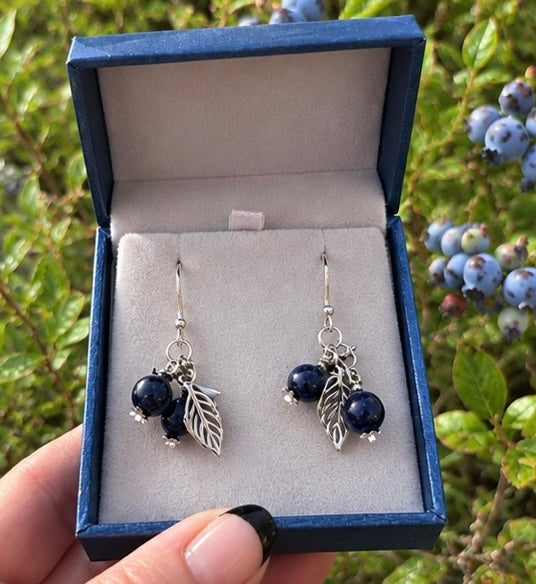 Blueberry Sterling Silver Dangle Earrings