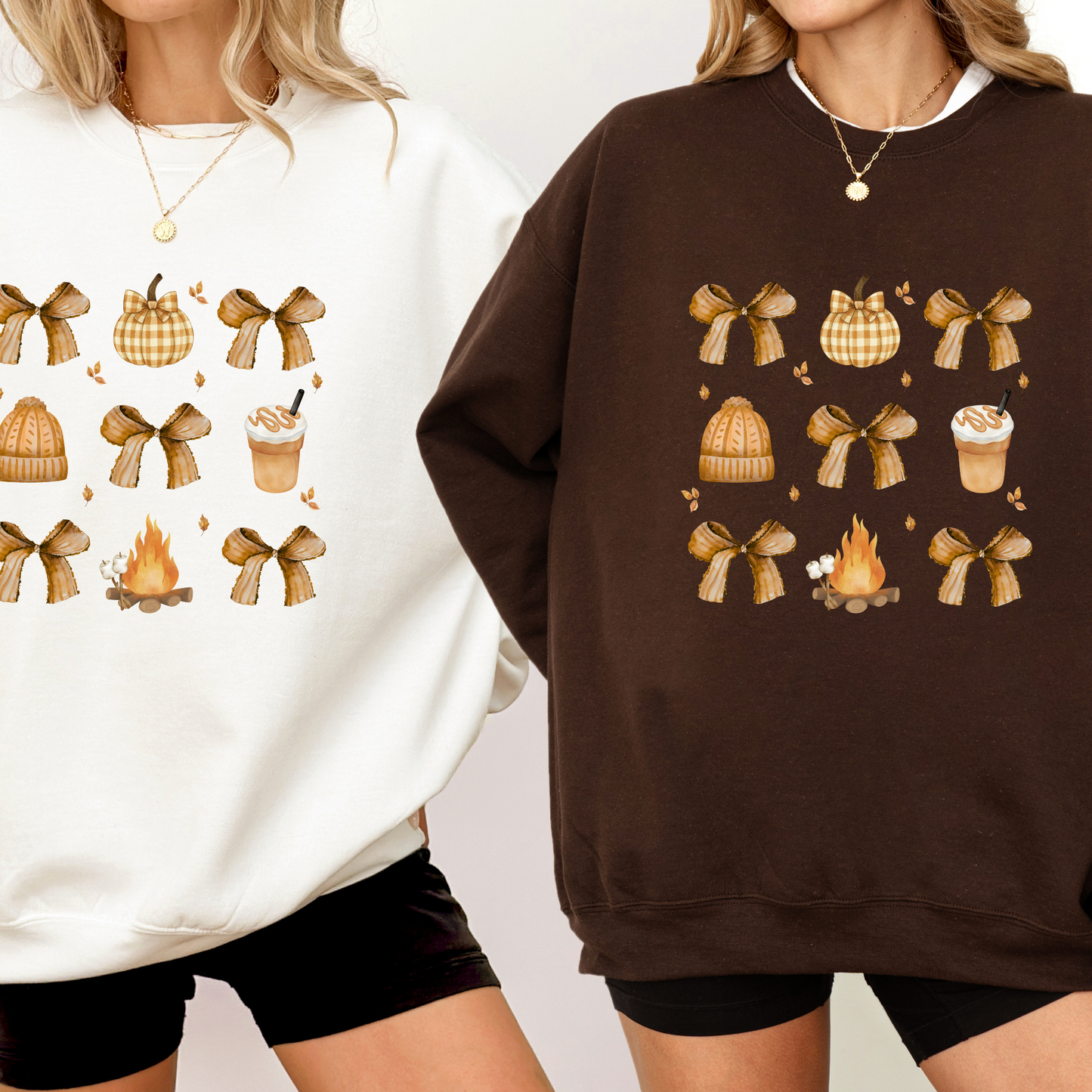NEW FOR FALL! Grid Fall Bow Sweatshirt Crewneck