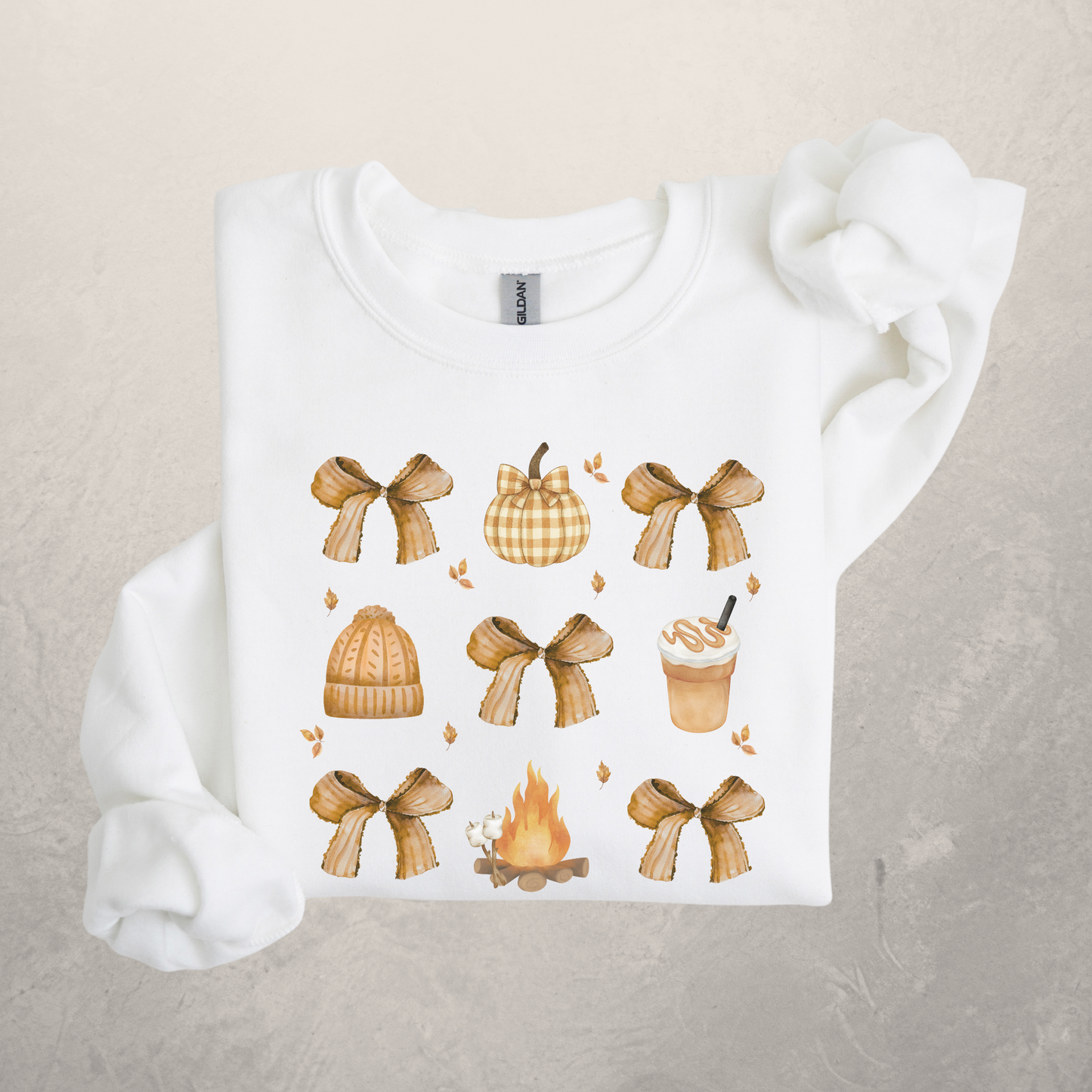 NEW FOR FALL! Grid Fall Bow Sweatshirt Crewneck