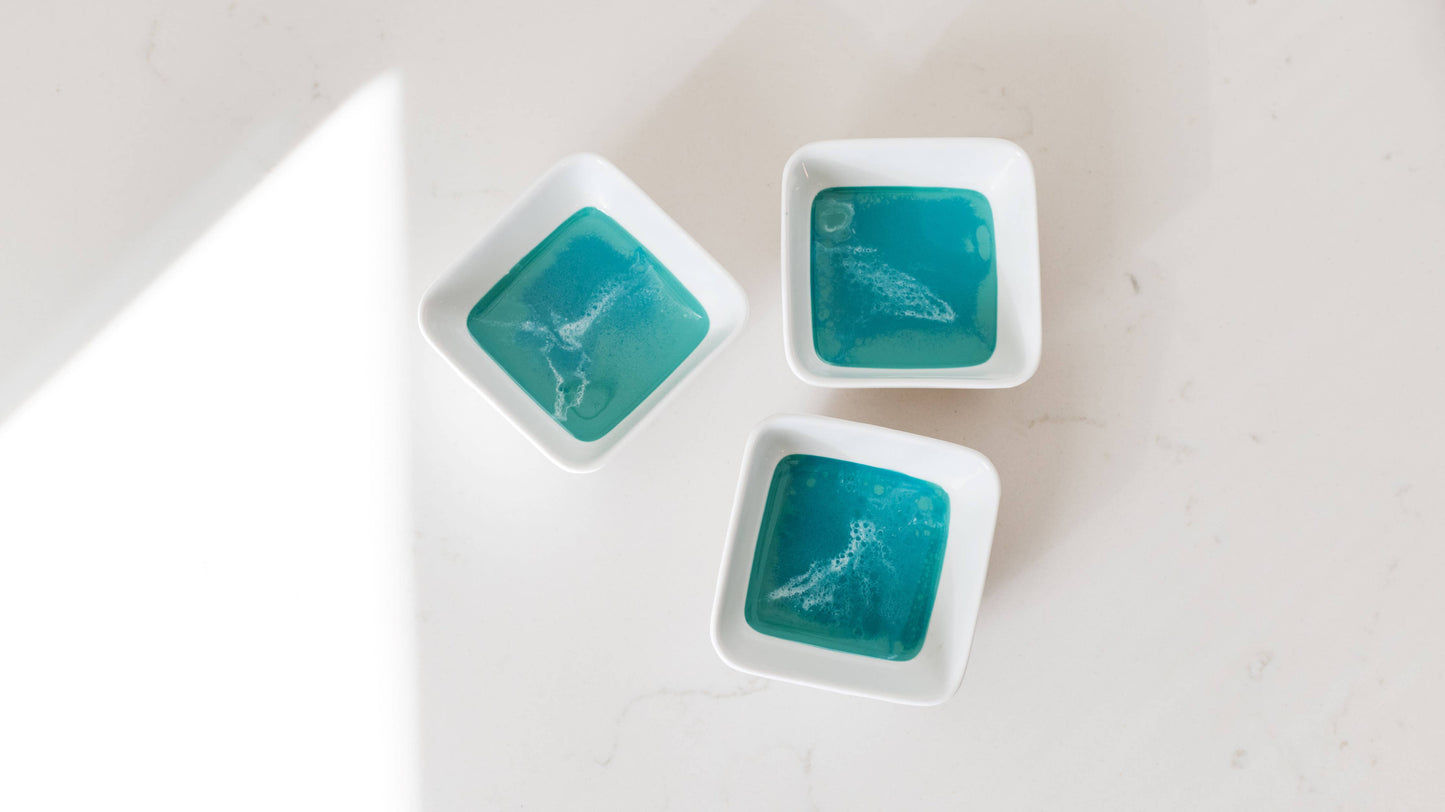 Resin Accented Ceramic Dipping Bowl - Ocean Vibes