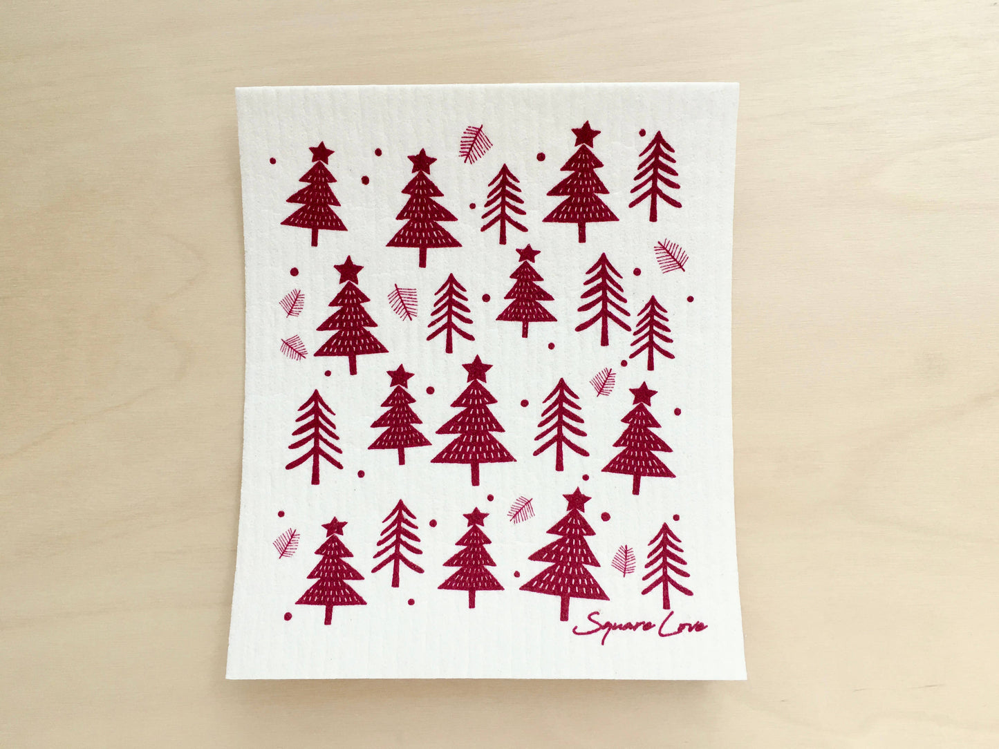 Christmas Holiday Forest Swedish Ecofriendly Dishcloth