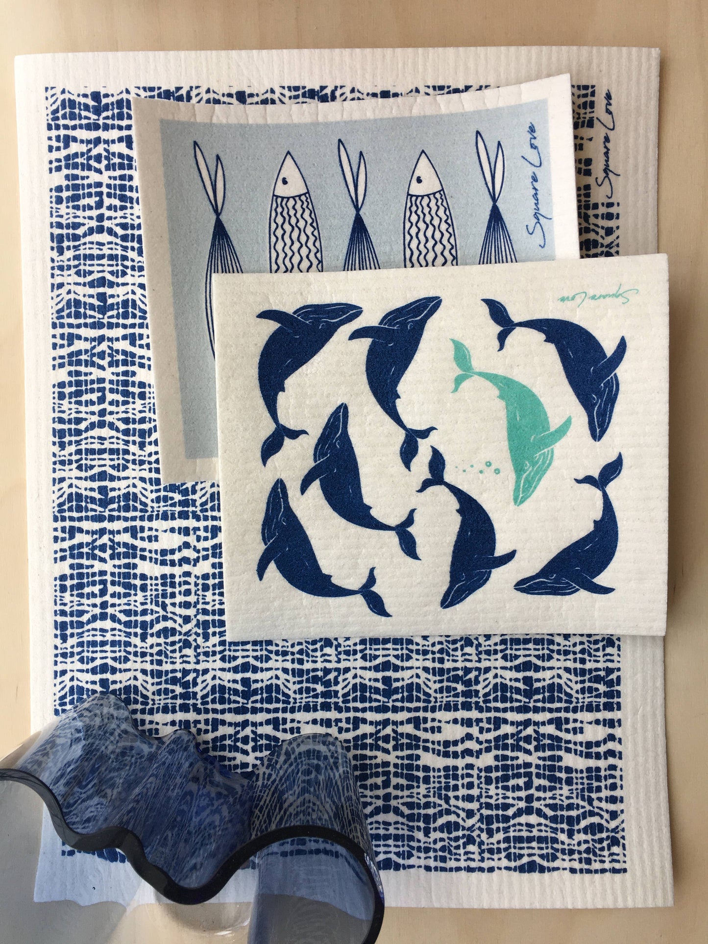 Whales Swedish Dishcloth BIODEGRADABLE & COMPOSTABLE