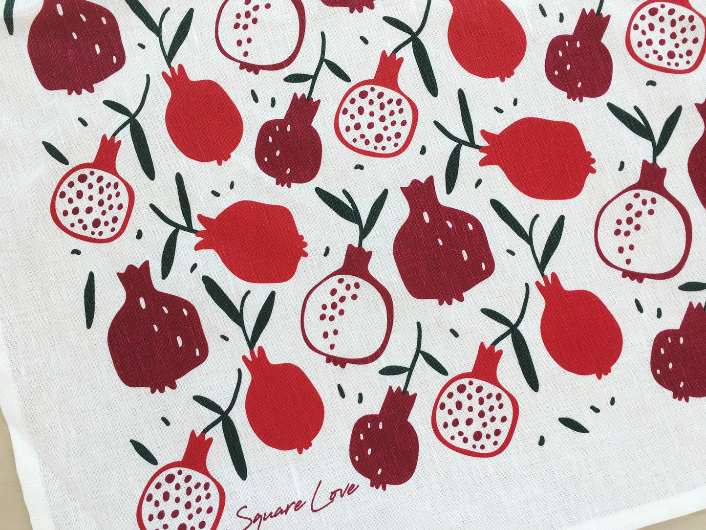 Pomegranate Christmas Gift Duo | 1 Tea Towel + 1 Sponge Cloth