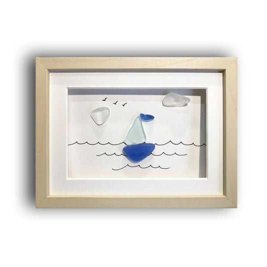 Sailboat, Sea Glass ART