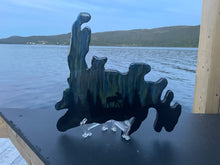 Load image into Gallery viewer, Newfoundland Northern Lights Moose Resin Wall Decor