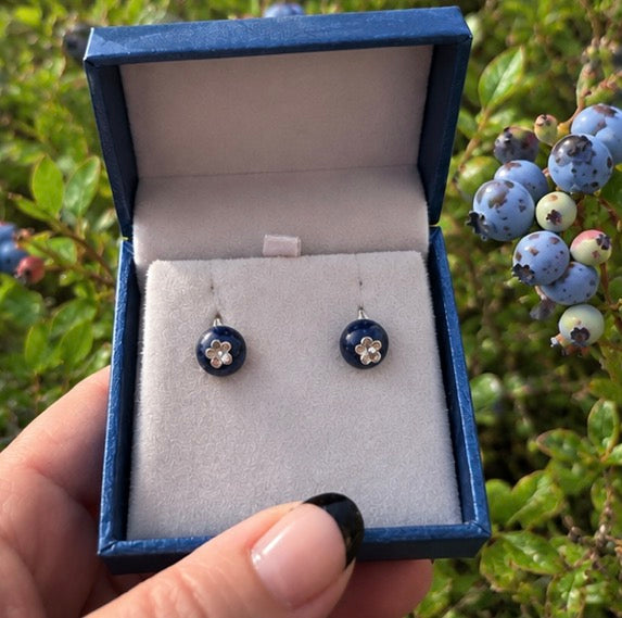 Blueberry Sterling Silver Stud Earrings