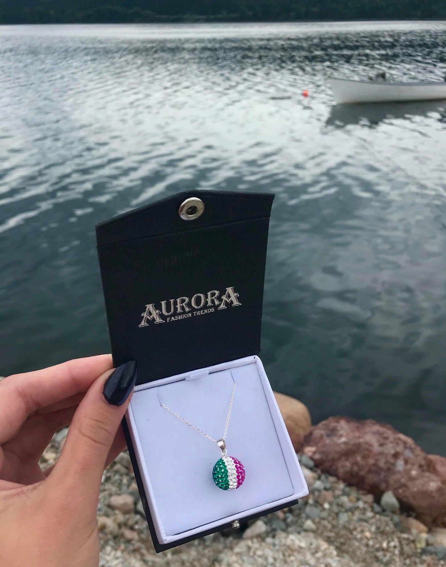 Republic of Newfoundland Crystal Ball Necklace - Sterling Silver 22” chain