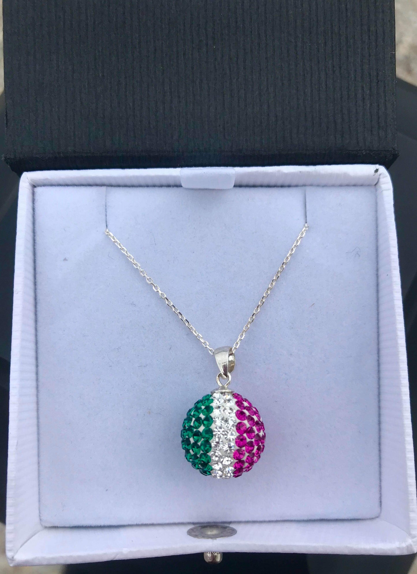 Republic of Newfoundland Crystal Ball Necklace - Sterling Silver 22” chain
