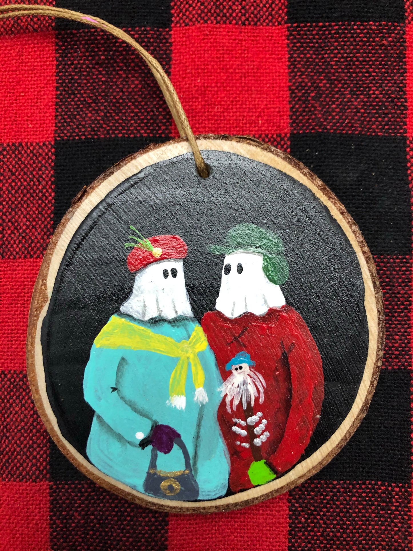 Hand Painted Mummers Wooden Ornaments