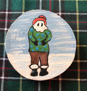 Hand Painted Mummers Wooden Magnets