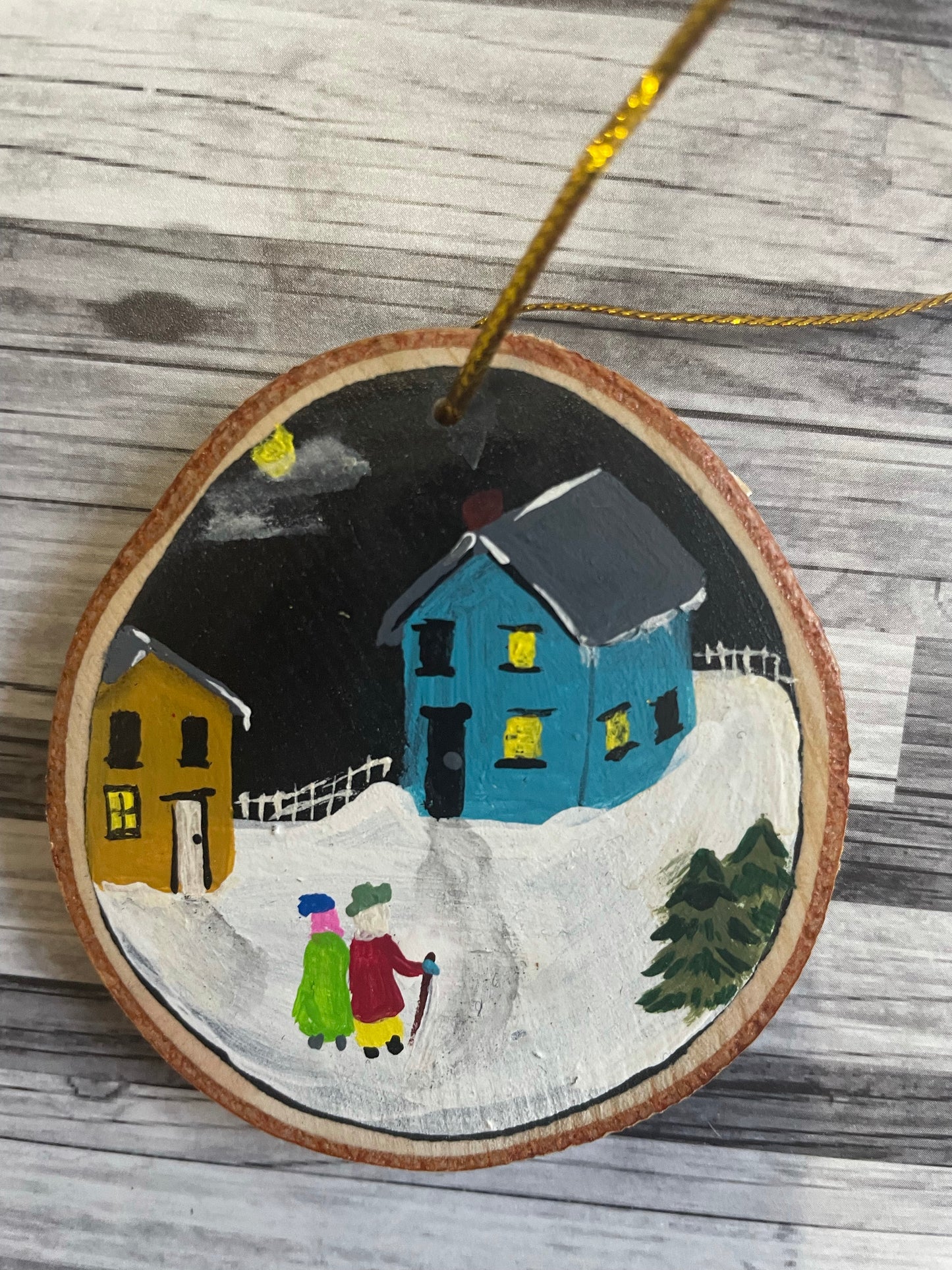 Hand Painted Mummers Wooden Ornaments
