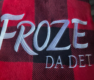Froze Da Det Hooded Blanket/Shirt Buffalo Plaid