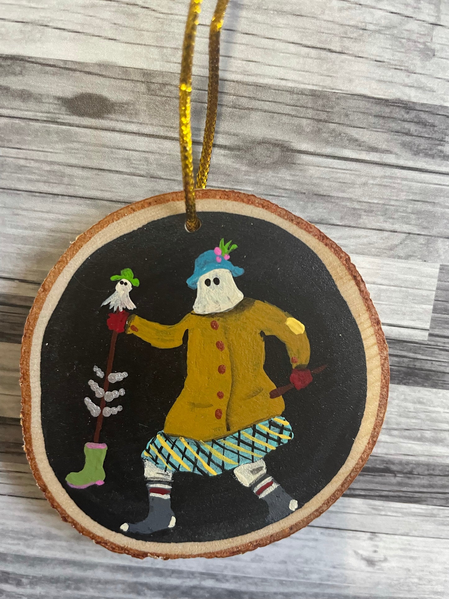 Hand Painted Mummers Wooden Ornaments
