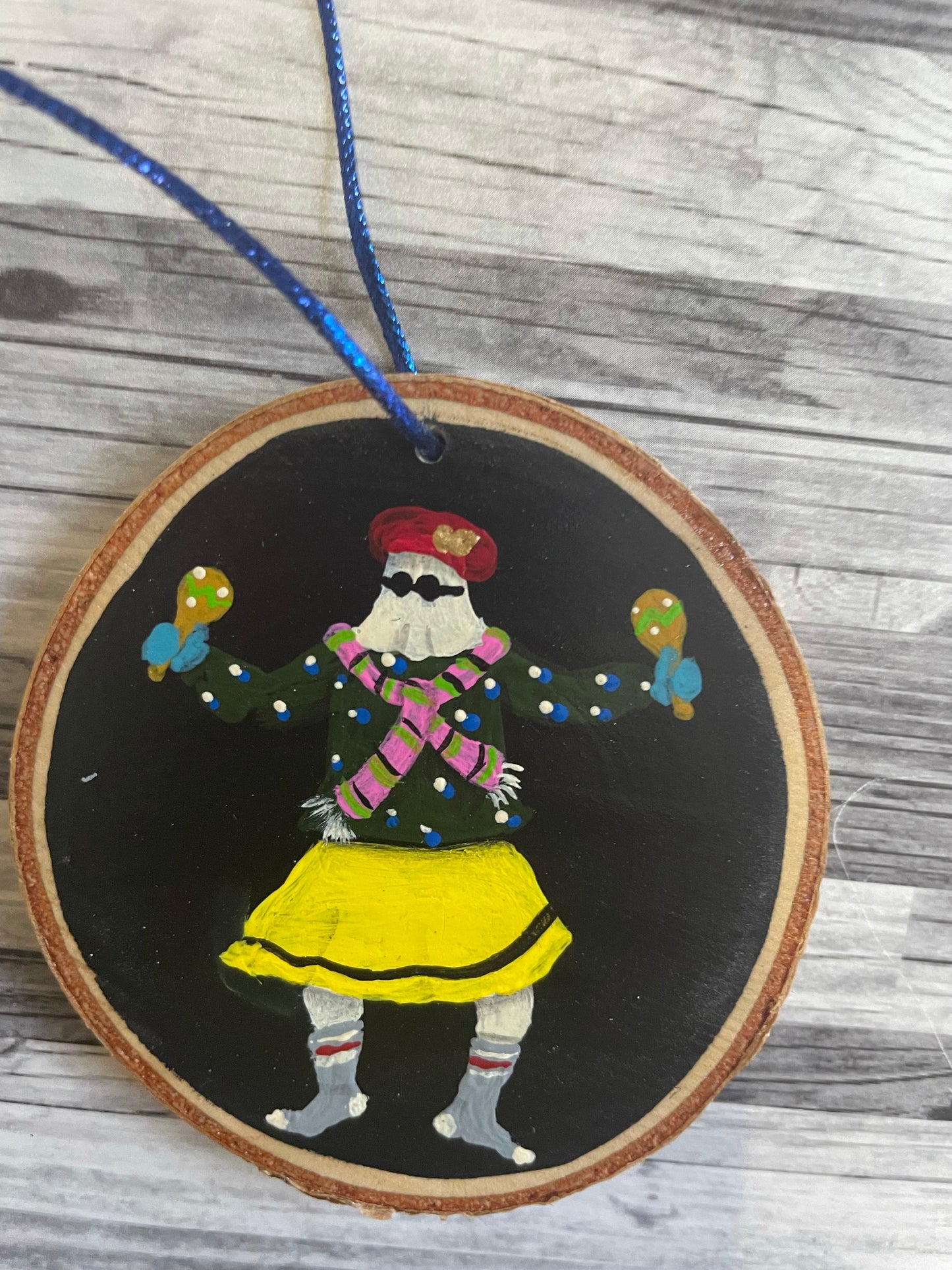 Hand Painted Mummers Wooden Ornaments