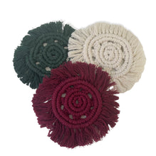 Load image into Gallery viewer, Macrame Christmas Coaster - 3 Colors Available