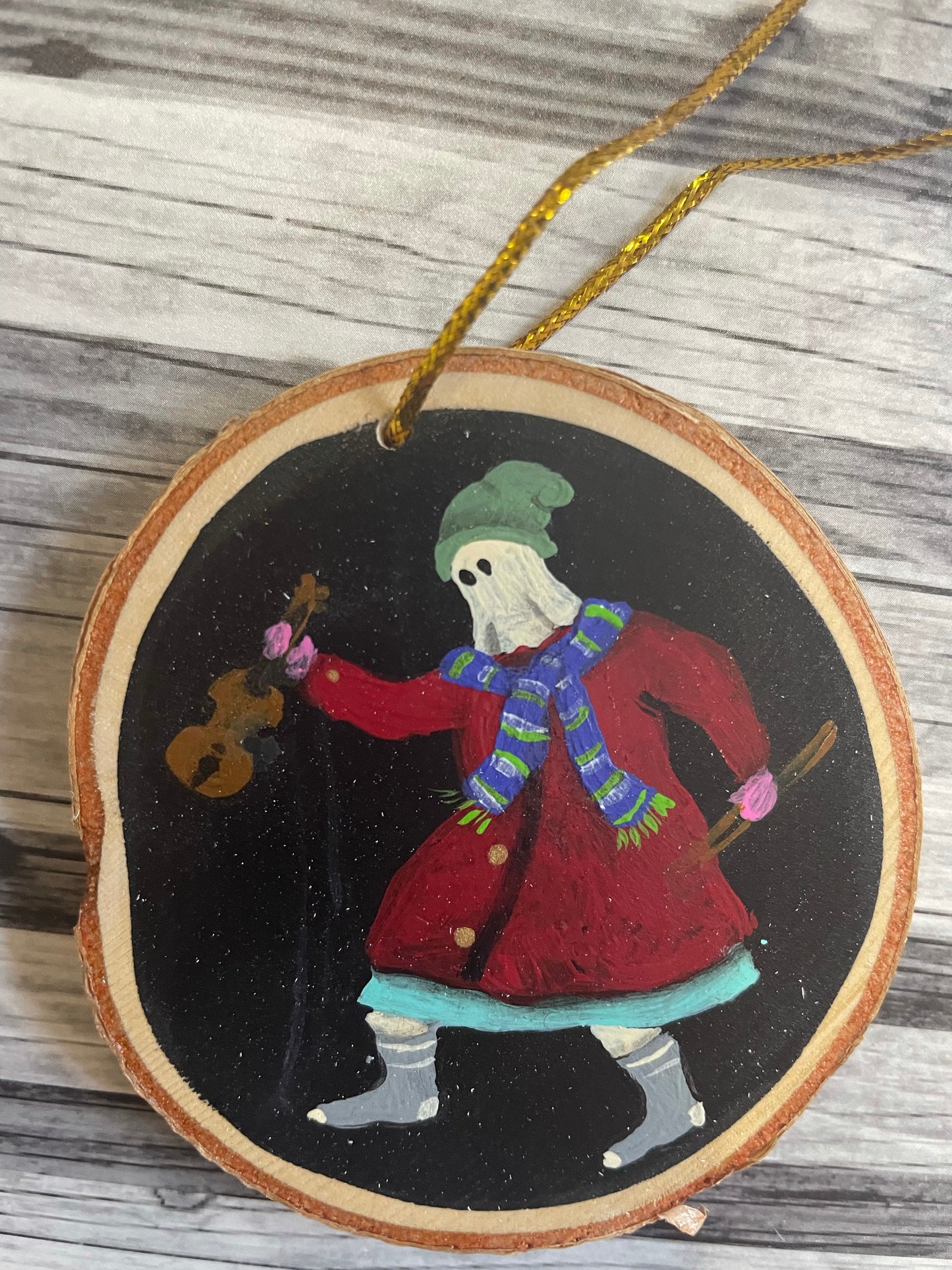 Hand Painted Mummers Wooden Ornaments