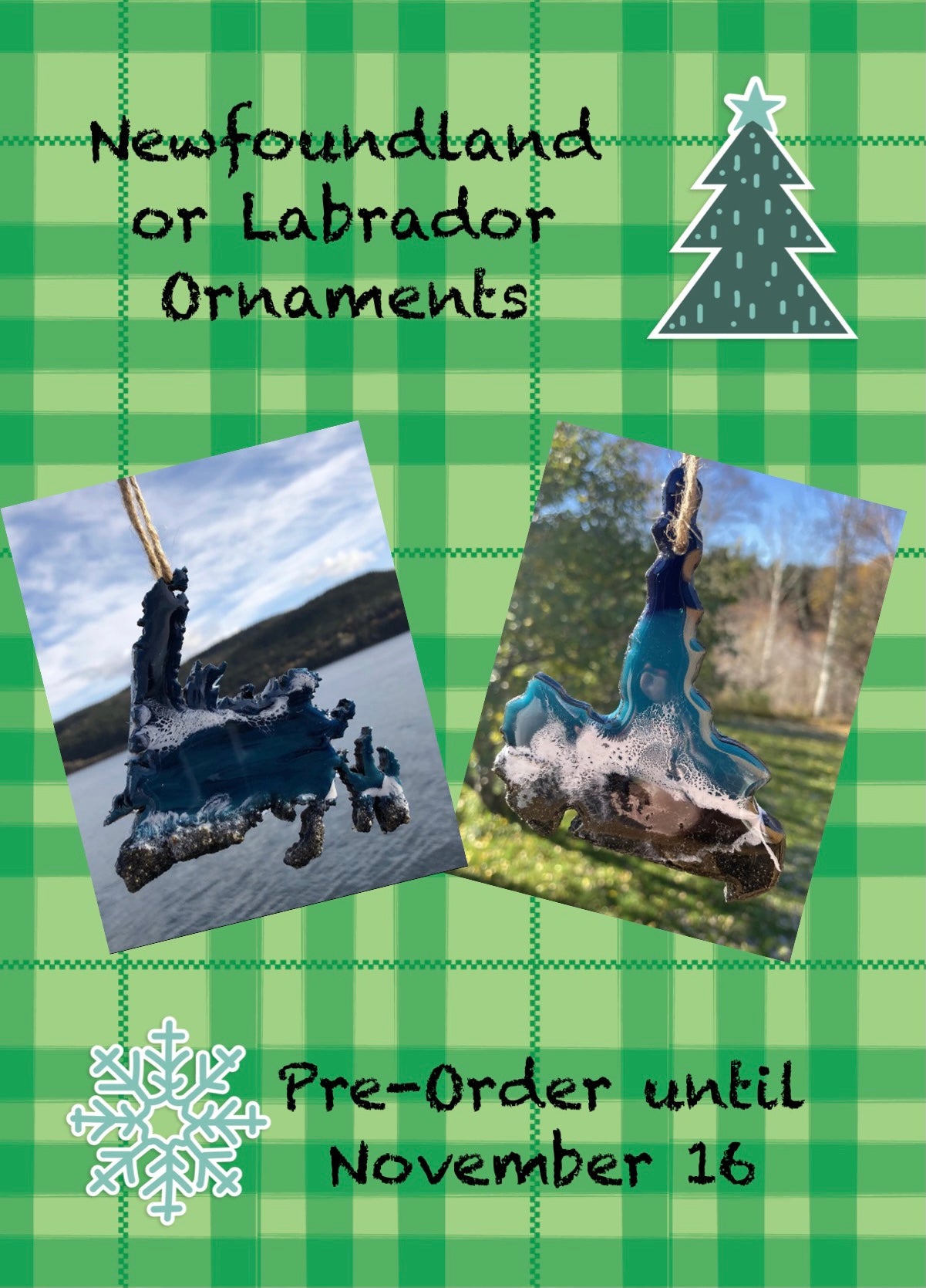 Newfoundland or Labrador Handmade Resin Window Hanging/Ornament