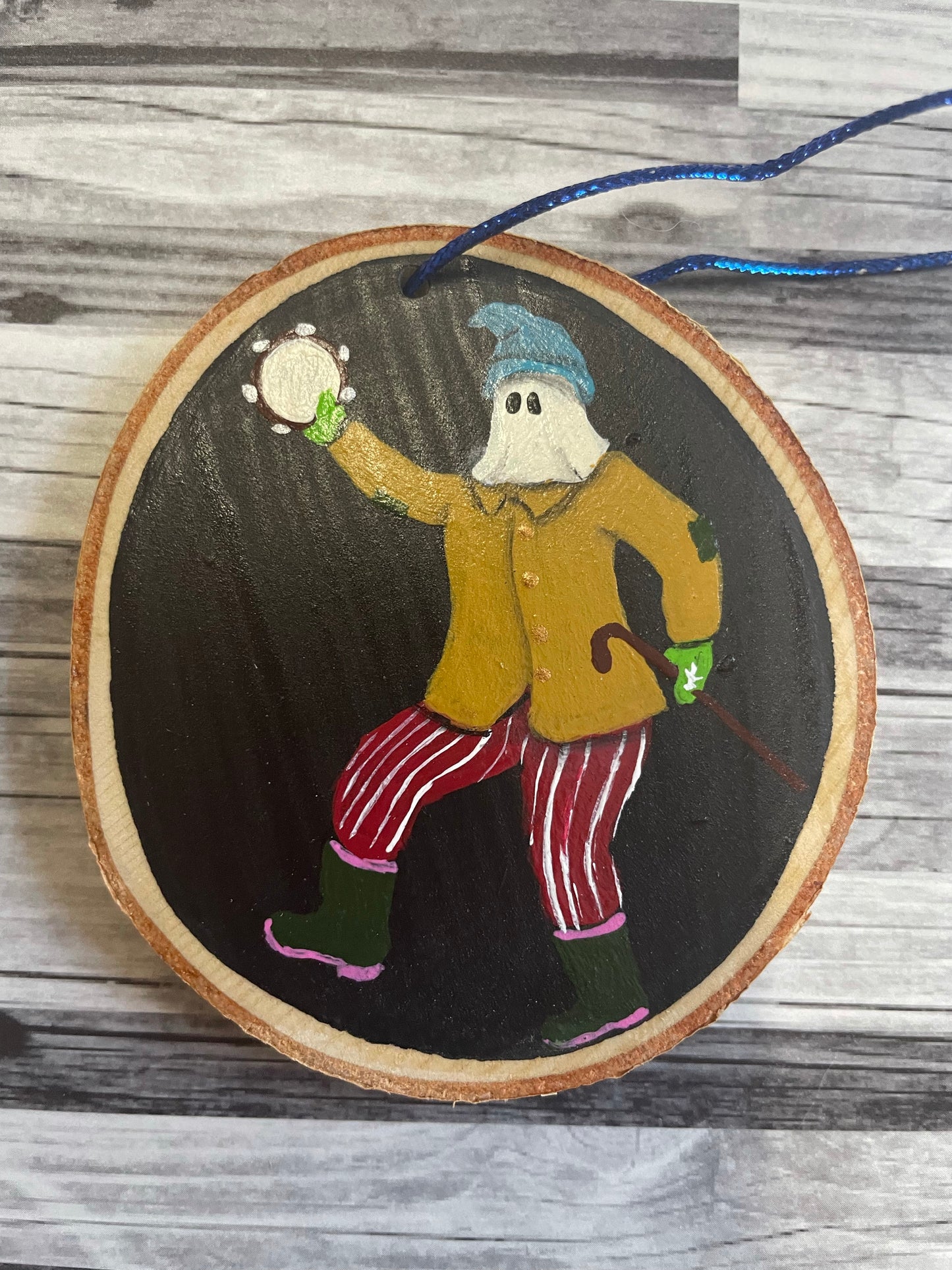 Hand Painted Mummers Wooden Ornaments