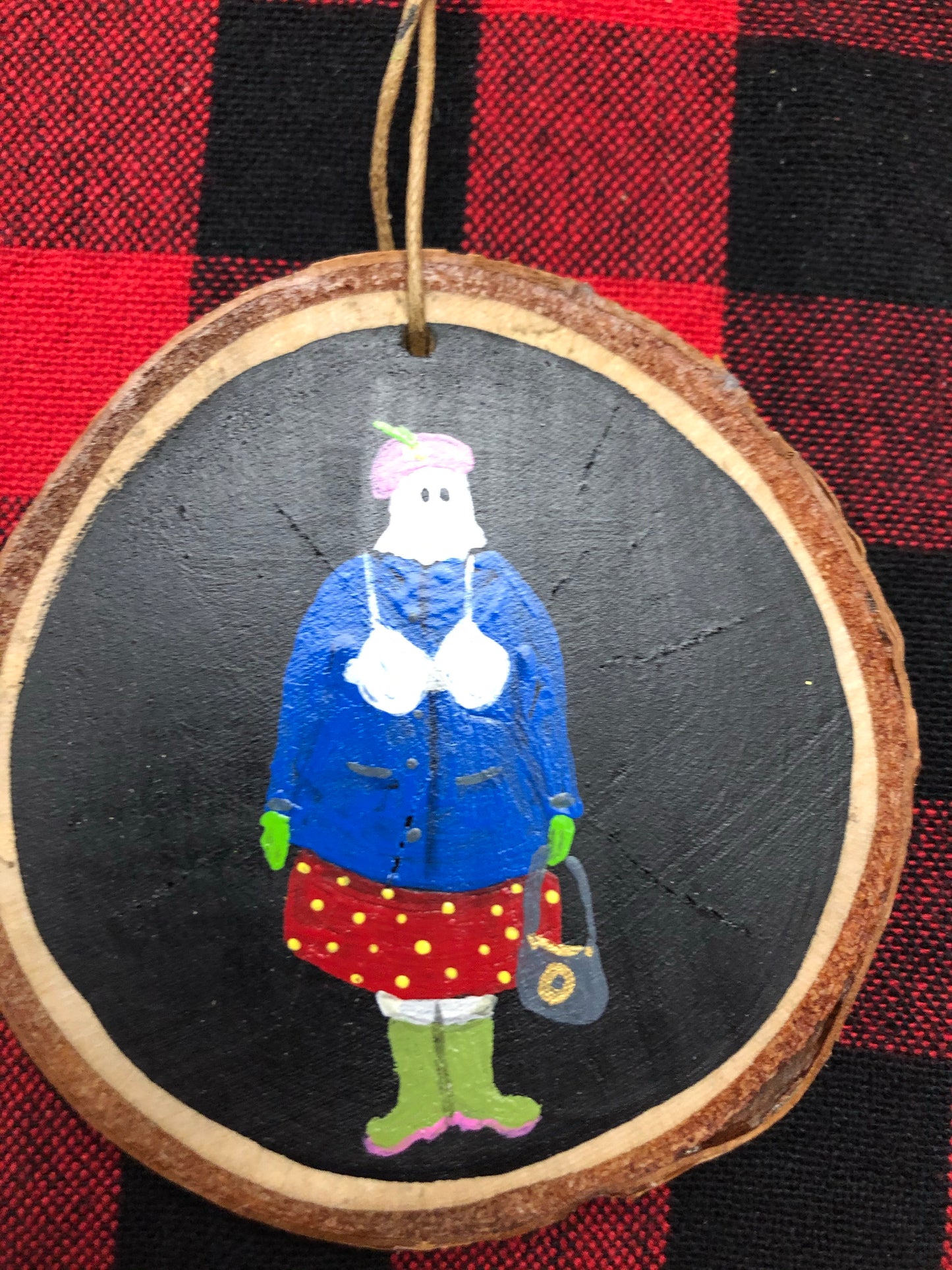 Hand Painted Mummers Wooden Ornaments
