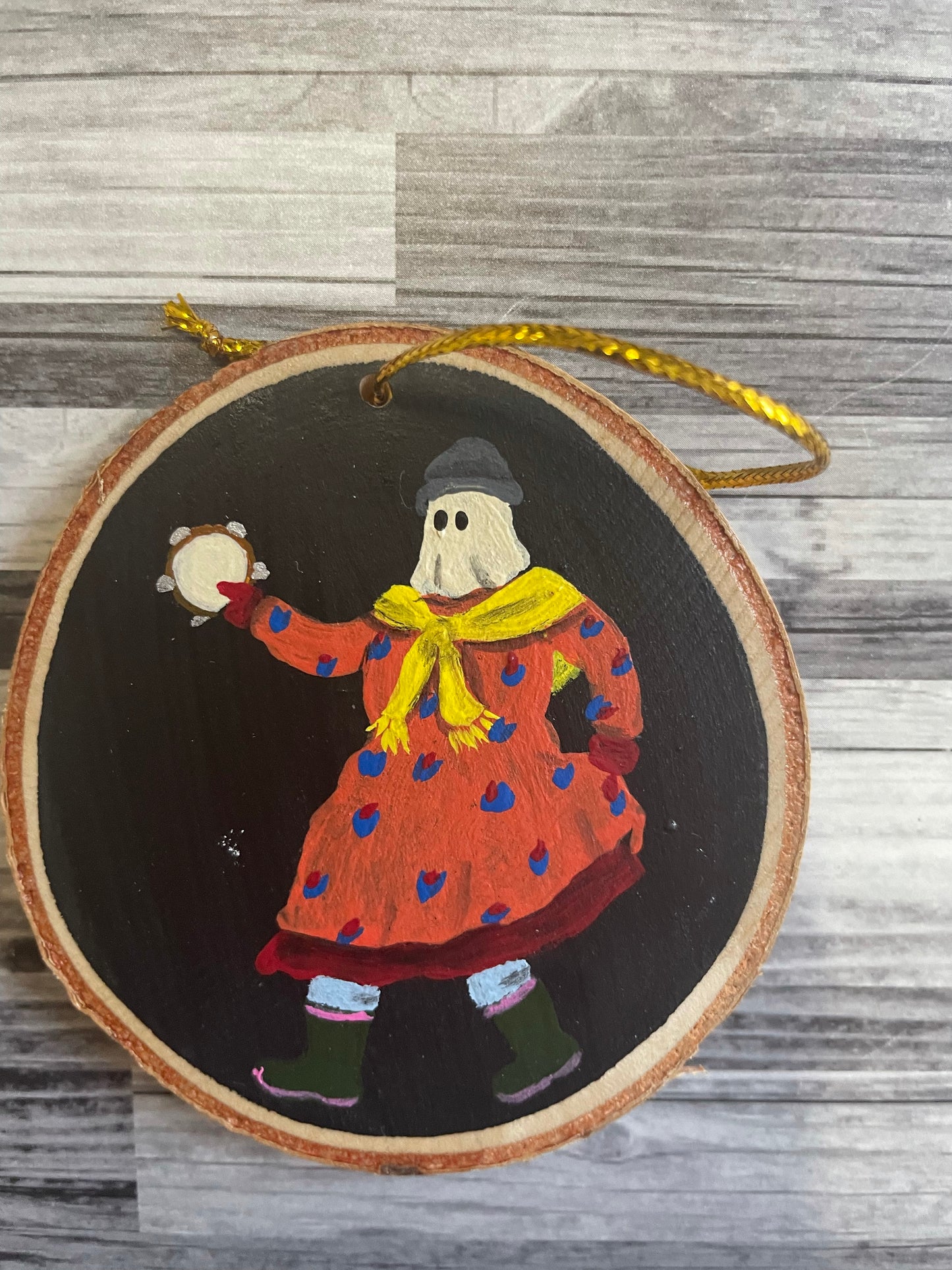 Hand Painted Mummers Wooden Ornaments
