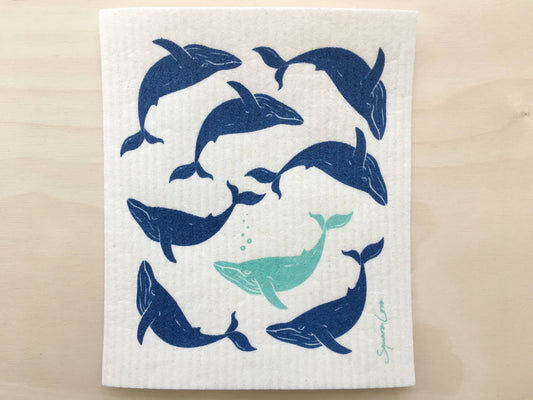 Whales Swedish Dishcloth BIODEGRADABLE & COMPOSTABLE