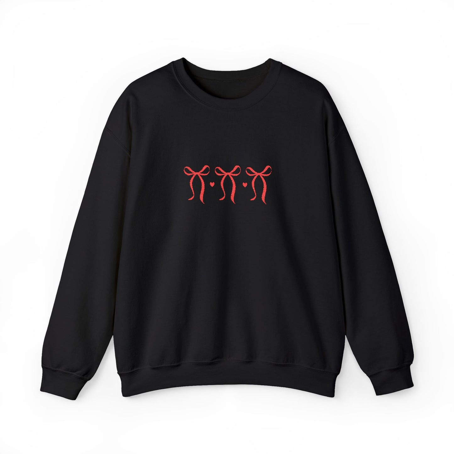 Embroidered Red Bows Sweatshirt