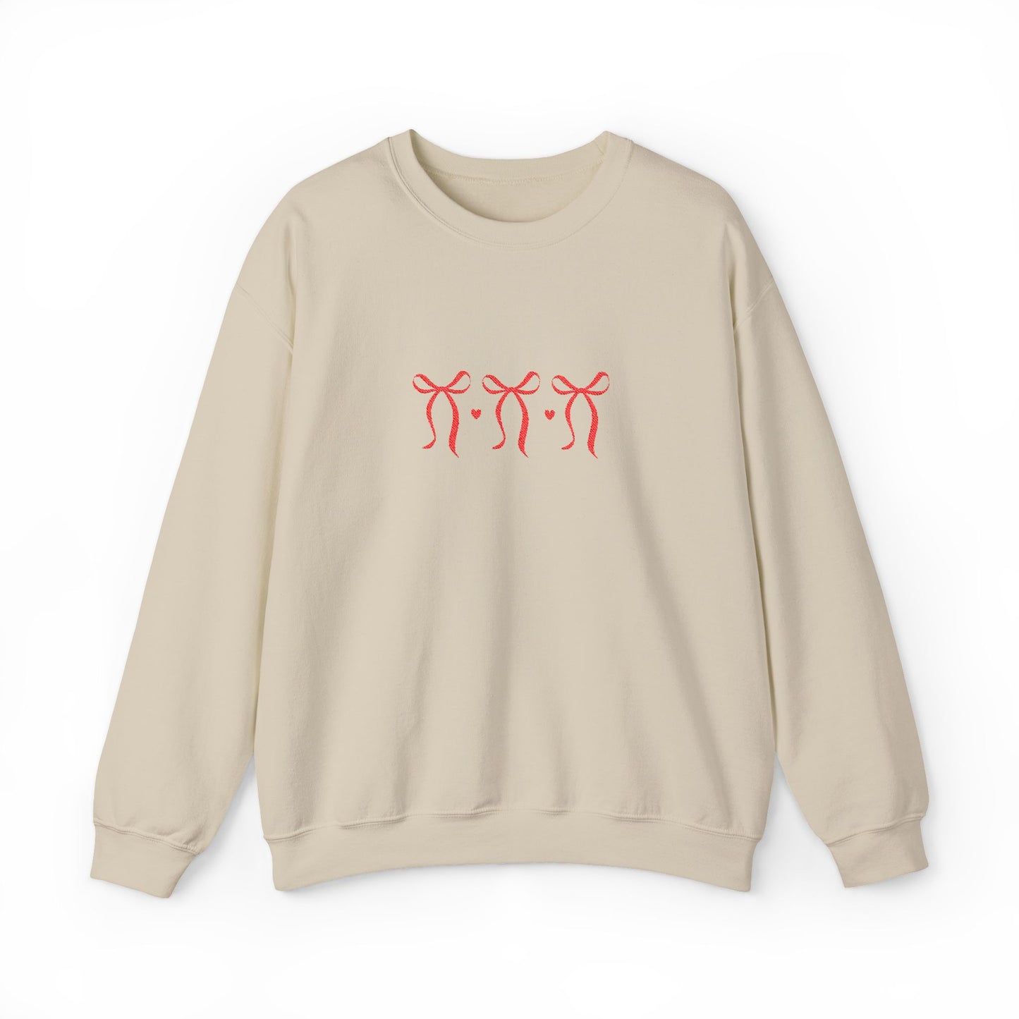 Embroidered Red Bows Sweatshirt