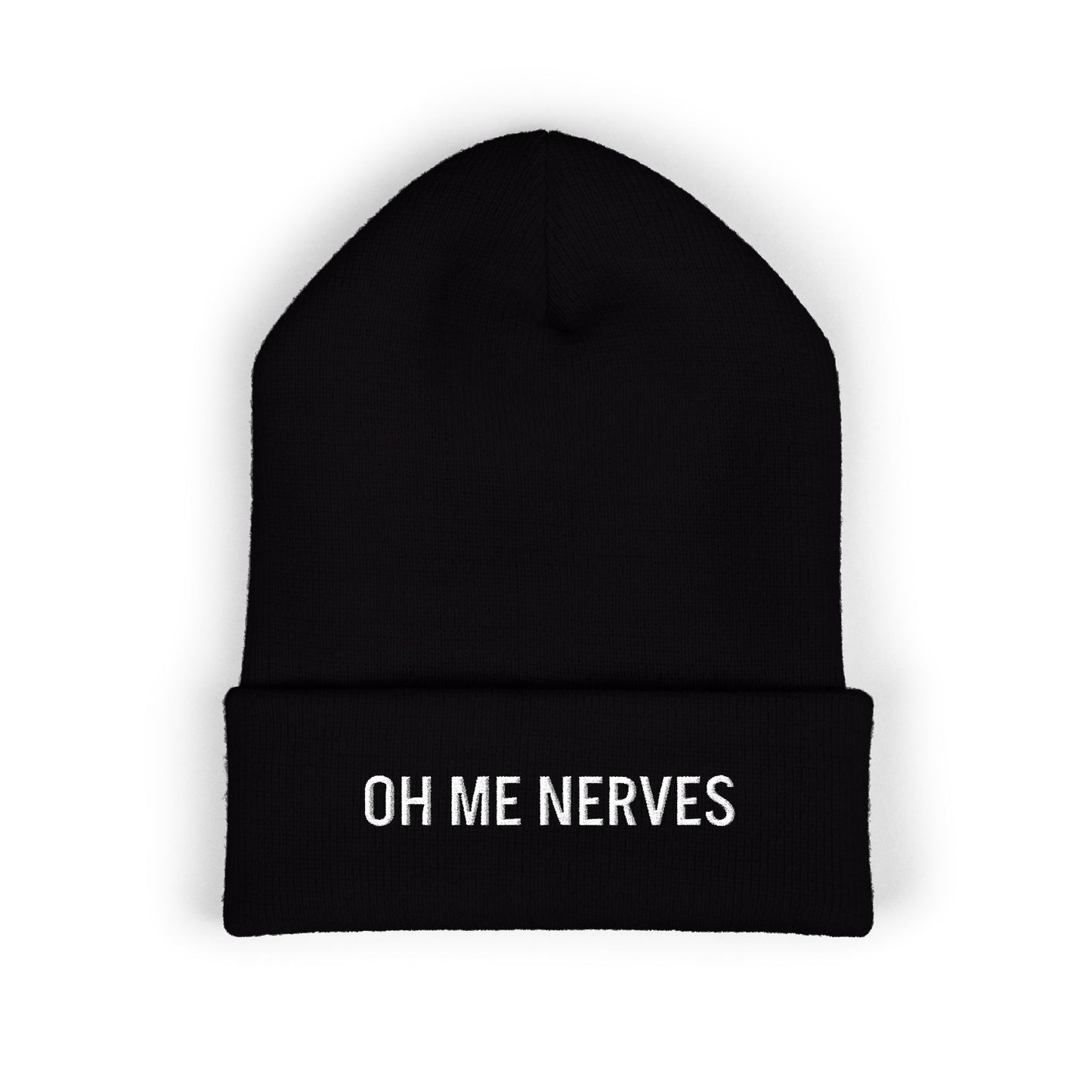 OH ME NERVES Cuffed Beanie (Embroidery)