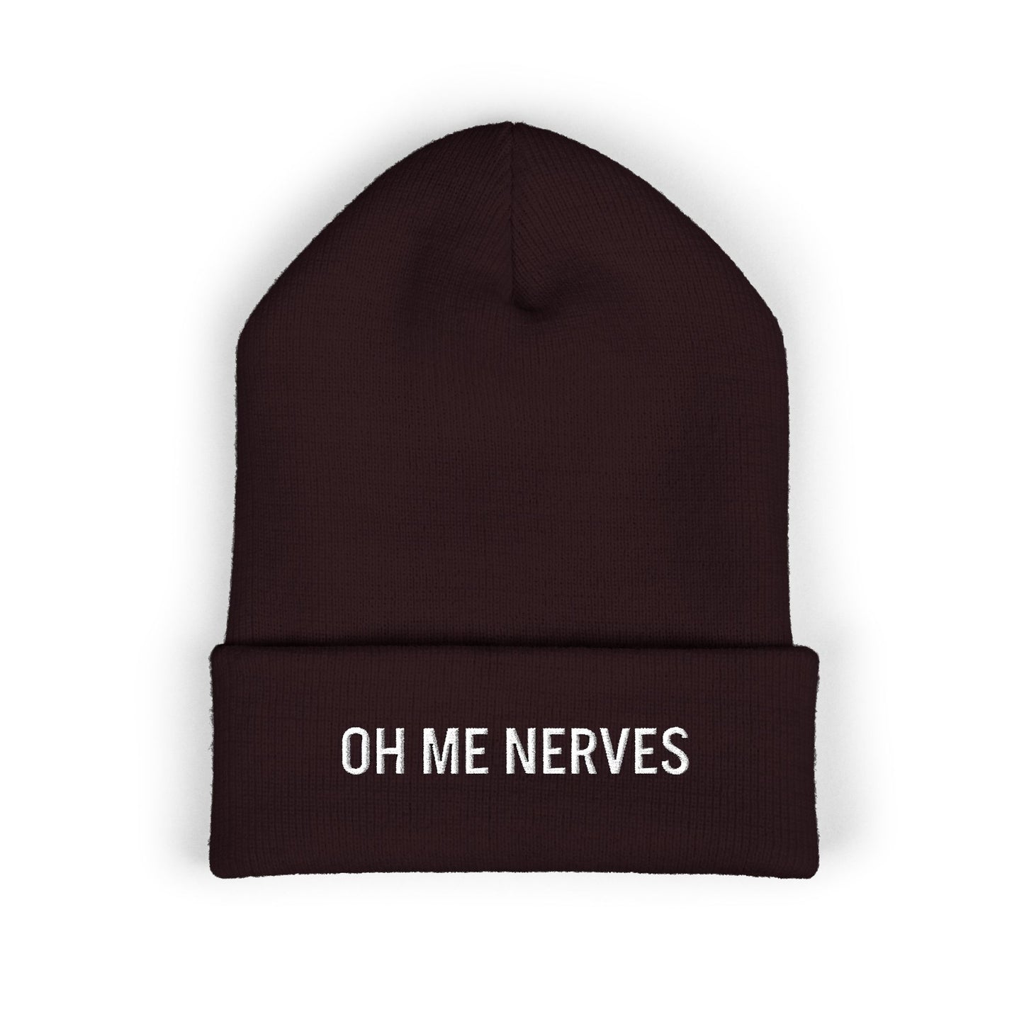 OH ME NERVES Cuffed Beanie (Embroidery)