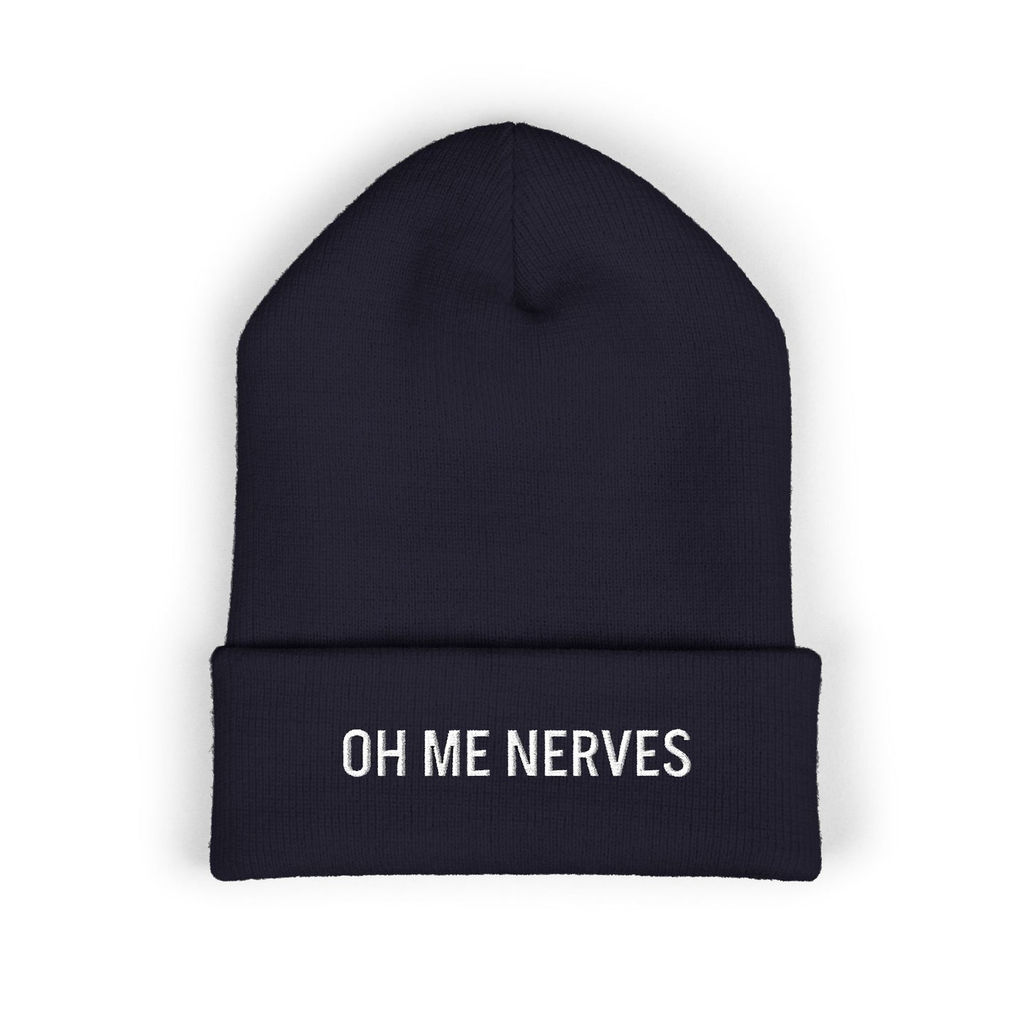 OH ME NERVES Cuffed Beanie (Embroidery)