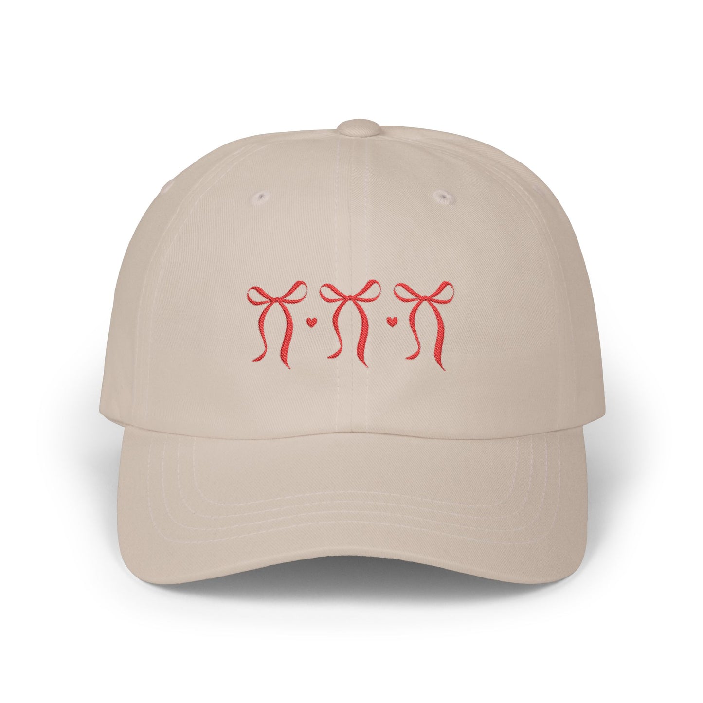 Embroidered Red Bows Cap