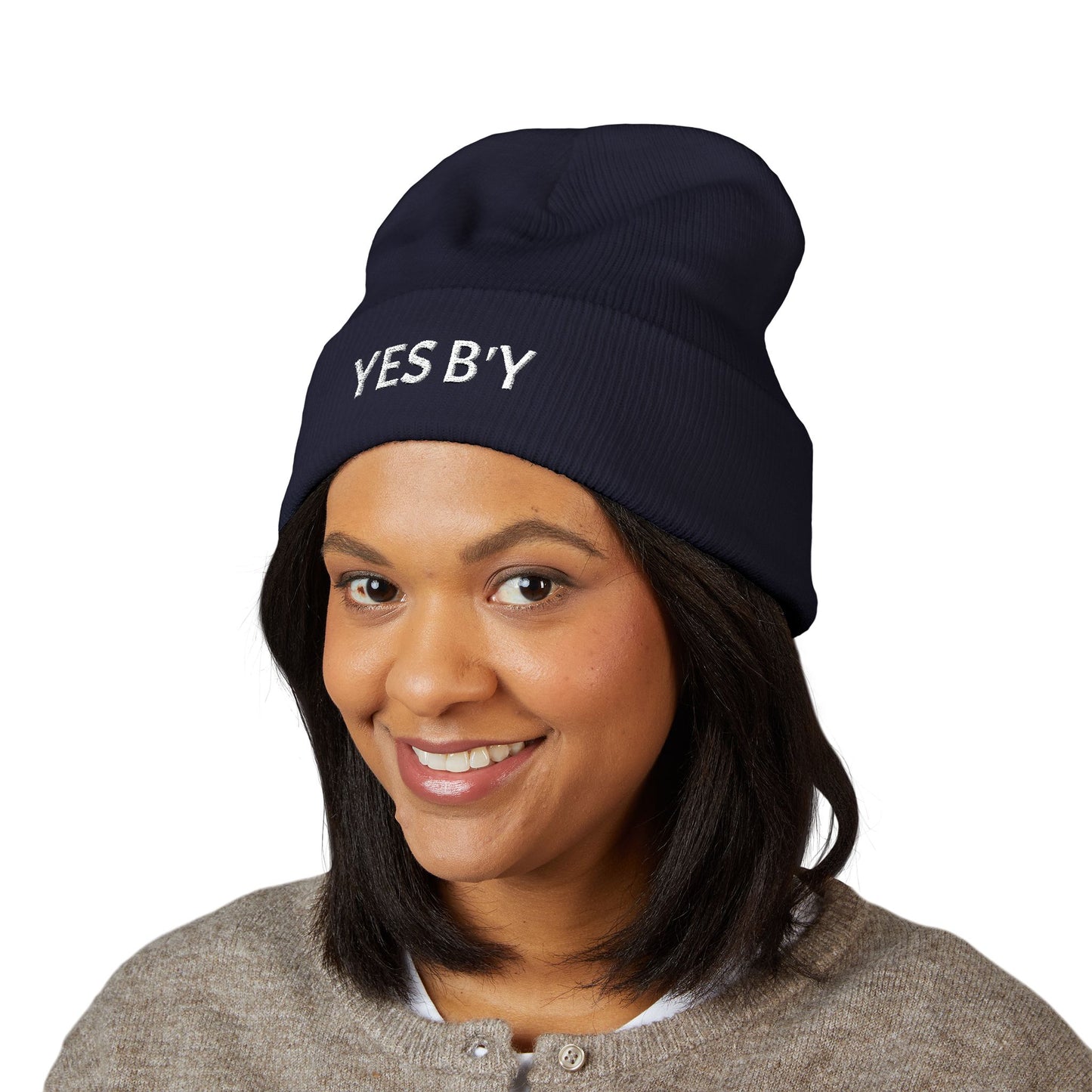 Embroidered Adult YES B'Y Cuffed Beanie Toque 11 Colors