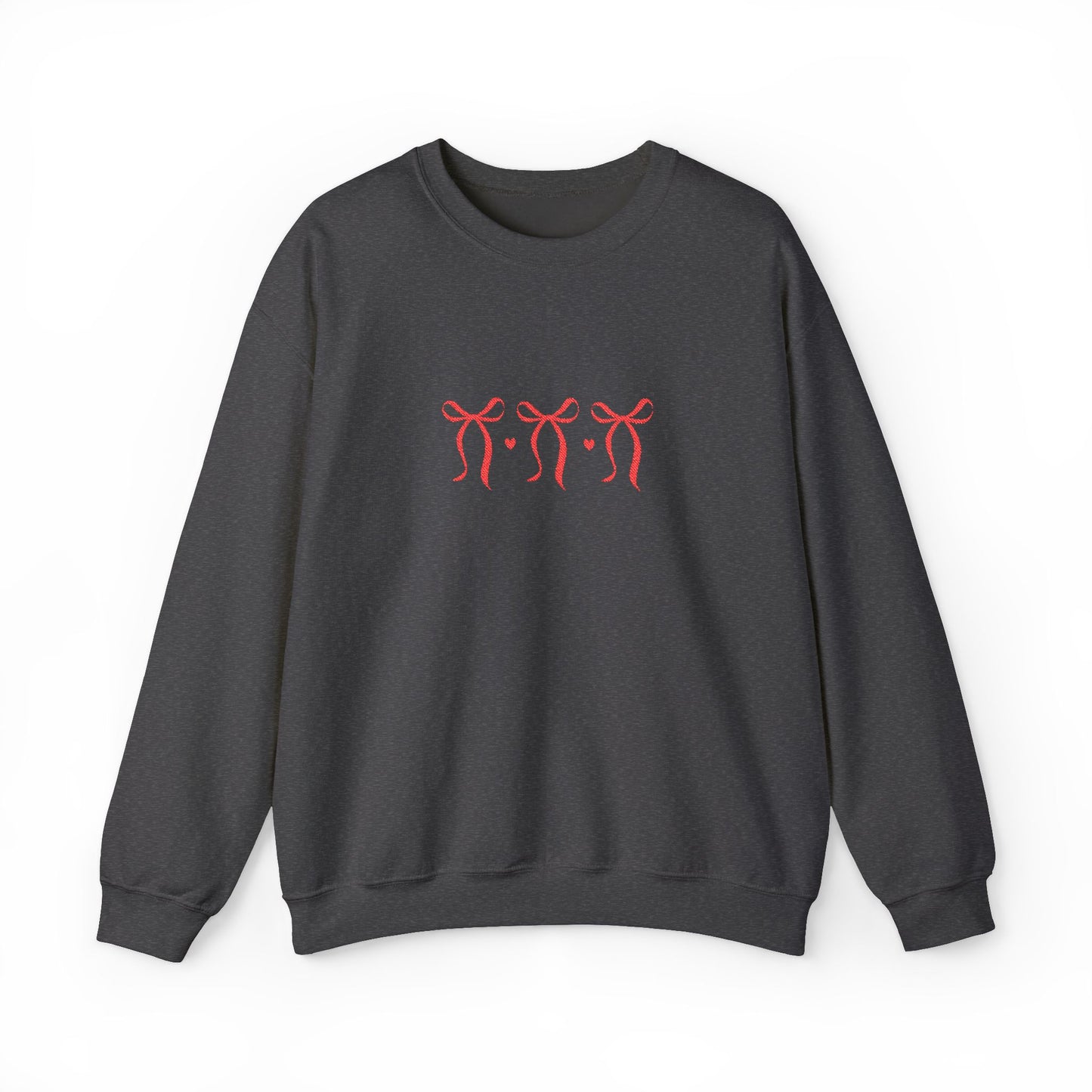 Embroidered Red Bows Sweatshirt